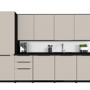 Wysoka Jakość Meble Kuchenne Modułowe KIRA Czarne Kaszmir 2,8m Cichy Domyk